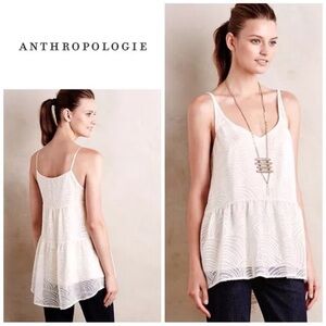 HD in PARIS anthropologie Ivory Burnout LALEH TANK MED - MSRP $98
 New W/O tags